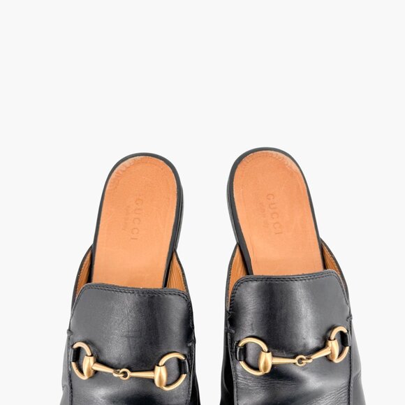 Gucci Princetown Horsebit Loafer Mule Size 38.5 US 8.5 Black Leather Flat Shoe - Picture 5 of 16